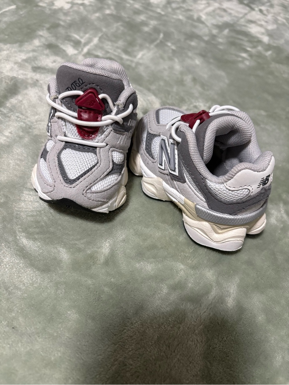 New Balance Kids' Grey & Burgundy Accent Athletic Sneakers